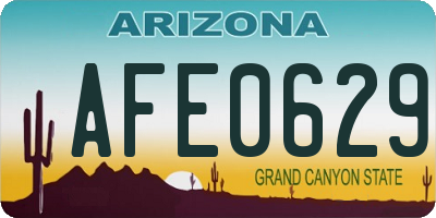 AZ license plate AFE0629