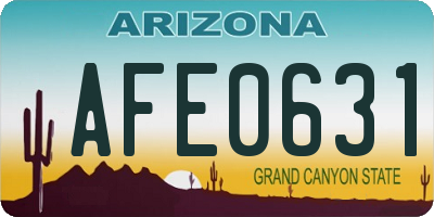AZ license plate AFE0631