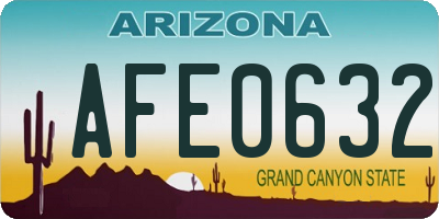 AZ license plate AFE0632