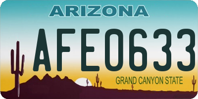 AZ license plate AFE0633