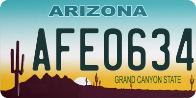 AZ license plate AFE0634