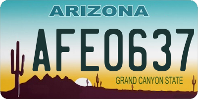 AZ license plate AFE0637