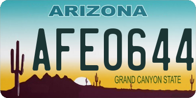 AZ license plate AFE0644