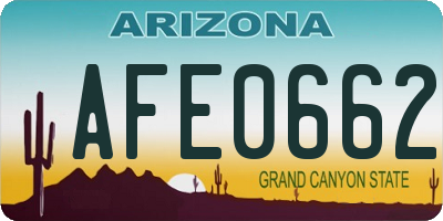 AZ license plate AFE0662