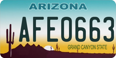 AZ license plate AFE0663