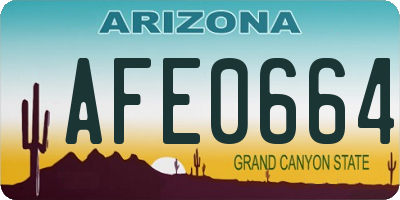 AZ license plate AFE0664