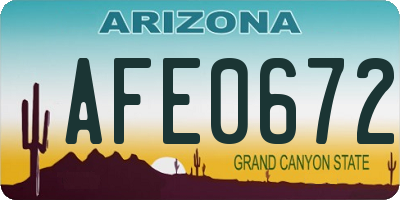 AZ license plate AFE0672