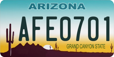 AZ license plate AFE0701