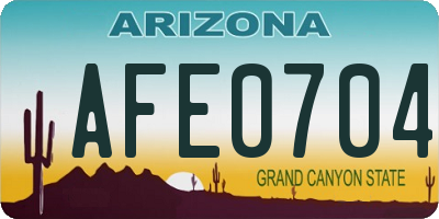 AZ license plate AFE0704