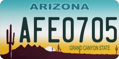 AZ license plate AFE0705