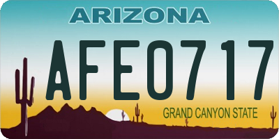 AZ license plate AFE0717