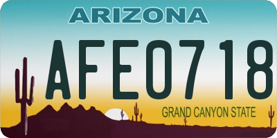 AZ license plate AFE0718