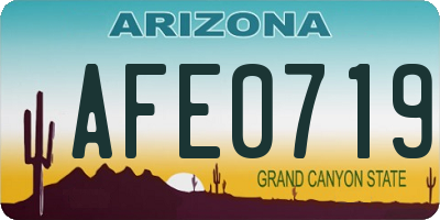 AZ license plate AFE0719
