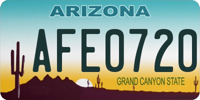 AZ license plate AFE0720