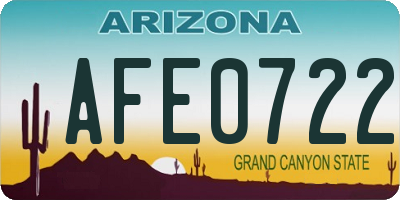 AZ license plate AFE0722