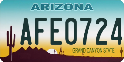 AZ license plate AFE0724