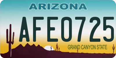 AZ license plate AFE0725