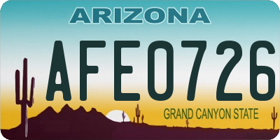 AZ license plate AFE0726