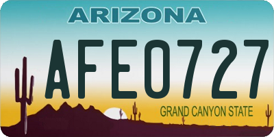 AZ license plate AFE0727