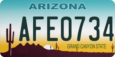 AZ license plate AFE0734