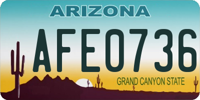 AZ license plate AFE0736