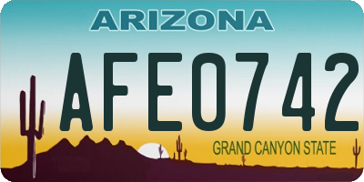 AZ license plate AFE0742