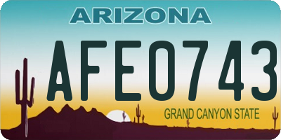 AZ license plate AFE0743