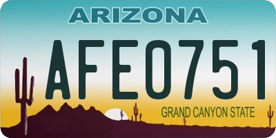 AZ license plate AFE0751
