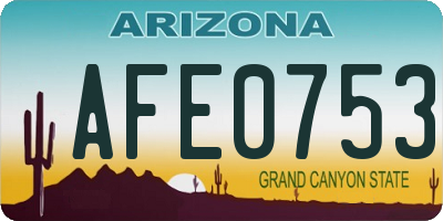 AZ license plate AFE0753