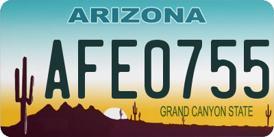 AZ license plate AFE0755