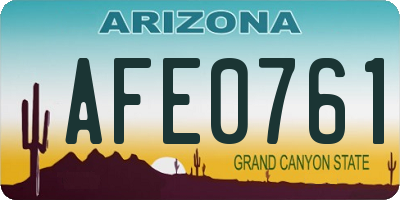 AZ license plate AFE0761