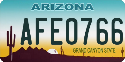 AZ license plate AFE0766
