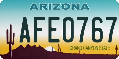 AZ license plate AFE0767
