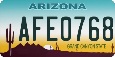AZ license plate AFE0768