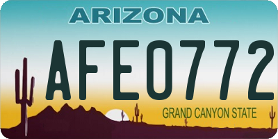AZ license plate AFE0772