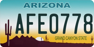 AZ license plate AFE0778