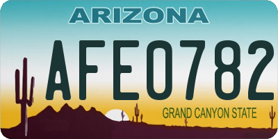 AZ license plate AFE0782