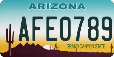 AZ license plate AFE0789