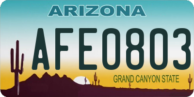 AZ license plate AFE0803