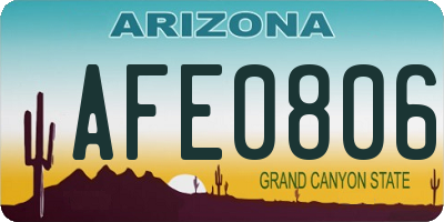 AZ license plate AFE0806