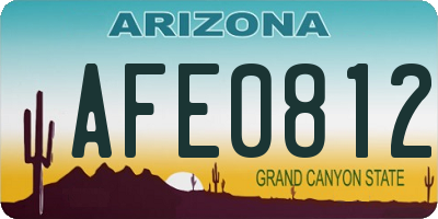 AZ license plate AFE0812
