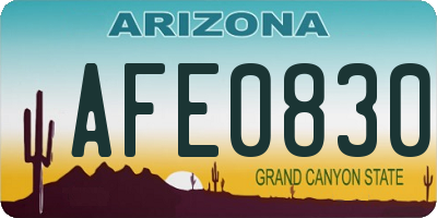 AZ license plate AFE0830