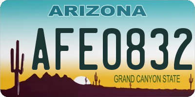 AZ license plate AFE0832