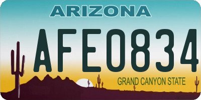 AZ license plate AFE0834