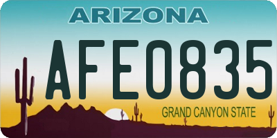 AZ license plate AFE0835