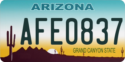 AZ license plate AFE0837