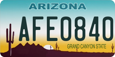 AZ license plate AFE0840