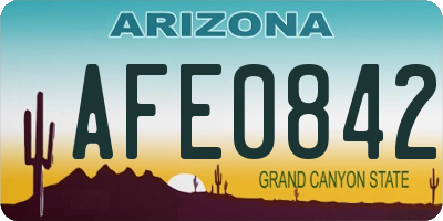 AZ license plate AFE0842