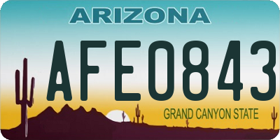 AZ license plate AFE0843