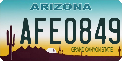 AZ license plate AFE0849
